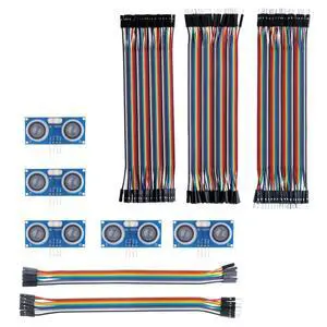 5PCS Ultrasonic Sensors and 120pcs Dupont Wires, for Sensors, Smart Devices, Robotics, STEM Learning and DIY Electronics 5PCS Ultrasonic Sensors and 120pcs Dupont Wires, for Sensors, Smart Devices, Robotics, STEM Learning and DIY Electronics