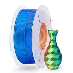 Silk PLA Filament 1.75mm Triple Colors Orange Blue Purple 250g Silk PLA Filament 1.75mm Triple Colors Orange Blue Purple 250g