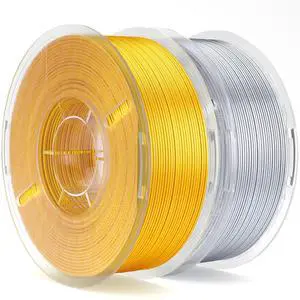 Silk PLA 3D Printer Filament 1.75mm Gold & Silver Grey 2KG Silk PLA 3D Printer Filament 1.75mm Gold & Silver Grey 2KG