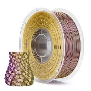 Silk PLA 3D Printer Filament 1.75mm Dual Color Yellow Purple 1KG Silk PLA 3D Printer Filament 1.75mm Dual Color Yellow Purple 1KG