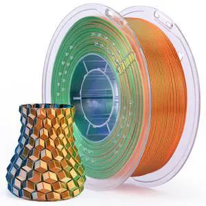 Silk PLA Filament Triple Colors Blue Green Orange 1.75mm 1KG Silk PLA Filament Triple Colors Blue Green Orange 1.75mm 1KG