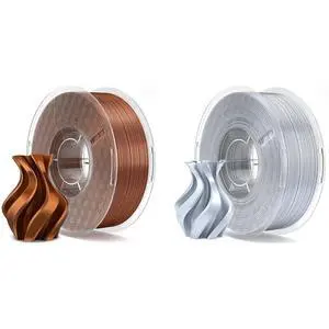 Silk PLA Filament 1.75mm Copper 1KG & Silver Grey 1KG Silk PLA Filament 1.75mm Copper 1KG & Silver Grey 1KG
