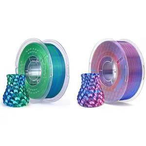 Silk PLA Filament 1.75mm Blue Green 1KG & Magenta Blue 1KG Silk PLA Filament 1.75mm Blue Green 1KG & Magenta Blue 1KG