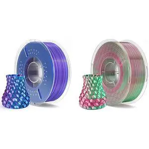 Silk PLA Filament 1.75mm Blue Purple 1KG & Silk PLA Green Red 1KG Silk PLA Filament 1.75mm Blue Purple 1KG & Silk PLA Green Red 1KG