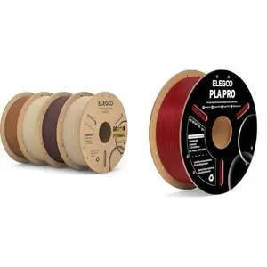 Wood PLA Filament 4KG & PLA PRO Filament Burgundy Red 1KG Wood PLA Filament 4KG & PLA PRO Filament Burgundy Red 1KG