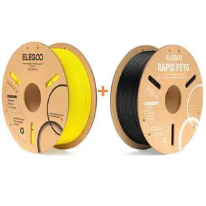 PLA Filament Yellow and Rapid PETG Filament Black PLA Filament Yellow and Rapid PETG Filament Black