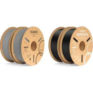PLA Plus Filament Gray 2KG & Rapid PETG Filament Black 2KG PLA Plus Filament Gray 2KG & Rapid PETG Filament Black 2KG