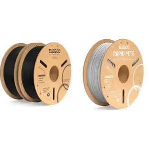 1.75mm PLA+ Filament Black 2KG & PETG Filament Gray 1KG 1.75mm PLA+ Filament Black 2KG & PETG Filament Gray 1KG