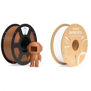 1.75mm PLA+ Filament Brown 1KG & PETG Filament White 1KG 1.75mm PLA+ Filament Brown 1KG & PETG Filament White 1KG