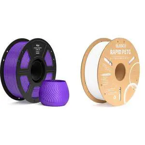 PLA Filament 1.75mm Purple 1KG & PETG Filament White 1KG PLA Filament 1.75mm Purple 1KG & PETG Filament White 1KG