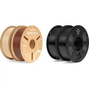 1.75mm PETG Filament Beige&Brown 2KG & PLA Filament Black 2KG 1.75mm PETG Filament Beige&Brown 2KG & PLA Filament Black 2KG