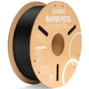 Rapid PETG Filament 1.75mm Black 1KG, High Speed 600mm/s 3D Printer Filament Dimensional Accuracy +/- 0.02 mm, 1kg Cardboard Spool(2.2lbs) Fits for Most FDM 3D Printers Rapid PETG Filament 1.75mm Black 1KG, High Speed 600mm/s 3D Printer Filament Dimensional Accuracy +/- 0.02 mm, 1kg Cardboard Spool(2.2lbs) Fits for Most FDM 3D Printers