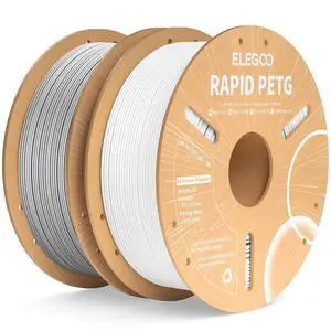 Rapid PETG Filament 1.75mm White & Gray 2KG, High Speed 600mm/s 3D Printer Filament Dimensional Accuracy +/- 0.02 mm, 1kg Cardboard Spool(2.2lbs) Fits for Most FDM 3D Printers Rapid PETG Filament 1.75mm White & Gray 2KG, High Speed 600mm/s 3D Printer Filament Dimensional Accuracy +/- 0.02 mm, 1kg Cardboard Spool(2.2lbs) Fits for Most FDM 3D Printers