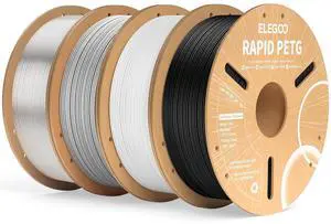 Rapid PETG Filament 1.75mm Bundle 4KG, High Speed 600mm/s 3D Printer Filament Accuracy +/- 0.02 mm, 1kg Cardboard Spool(2.2lbs) Fits for Most FDM 3D Printers(Black,White,Gray,Transparent) Rapid PETG Filament 1.75mm Bundle 4KG, High Speed 600mm/s 3D Printer Filament Accuracy +/- 0.02 mm, 1kg Cardboard Spool(2.2lbs) Fits for Most FDM 3D Printers(Black,White,Gray,Transparent)
