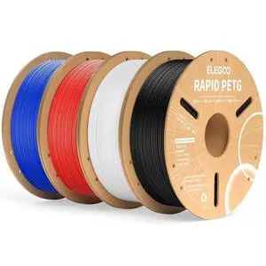 Rapid PETG Filament 1.75mm Bundle 4KG, High Speed 30-600mm/s 3D Printer Filament Accuracy +/- 0.02 mm, 1kg Cardboard Spool(2.2lbs), Fits for Most FDM 3D Printers(Black, White, Blue, Red) Rapid PETG Filament 1.75mm Bundle 4KG, High Speed 30-600mm/s 3D Printer Filament Accuracy +/- 0.02 mm, 1kg Cardboard Spool(2.2lbs), Fits for Most FDM 3D Printers(Black, White, Blue, Red)