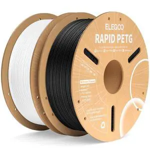 Rapid PETG Filament 1.75mm Black & White 2KG, High Speed 30-600mm/s 3D Printer Filament Dimensional Accuracy +/- 0.02 mm, 1kg Cardboard Spool(2.2lbs) Fits for Most FDM 3D Printers Rapid PETG Filament 1.75mm Black & White 2KG, High Speed 30-600mm/s 3D Printer Filament Dimensional Accuracy +/- 0.02 mm, 1kg Cardboard Spool(2.2lbs) Fits for Most FDM 3D Printers