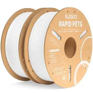 Rapid PETG Filament 1.75mm White 2KG, High Speed 30-600mm/s 3D Printer Filament Dimensional Accuracy +/- 0.02 mm, 1kg Cardboard Spool(2.2lbs) Fits for Most FDM 3D Printers Rapid PETG Filament 1.75mm White 2KG, High Speed 30-600mm/s 3D Printer Filament Dimensional Accuracy +/- 0.02 mm, 1kg Cardboard Spool(2.2lbs) Fits for Most FDM 3D Printers