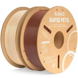 Rapid PETG Filament 1.75mm Beige & Brown 2KG, High Speed 600mm/s 3D Printer Filament Dimensional Accuracy +/- 0.02 mm, 1kg Cardboard Spool(2.2lbs) Fits for Most FDM 3D Printers Rapid PETG Filament 1.75mm Beige & Brown 2KG, High Speed 600mm/s 3D Printer Filament Dimensional Accuracy +/- 0.02 mm, 1kg Cardboard Spool(2.2lbs) Fits for Most FDM 3D Printers