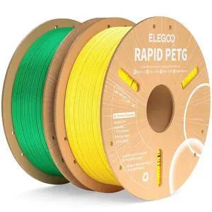 Rapid PETG Filament 1.75mm Yellow & Green 2KG, High Speed 600mm/s 3D Printer Filament Dimensional Accuracy +/- 0.02 mm, 1kg Cardboard Spool(2.2lbs) Fits for Most FDM 3D Printers Rapid PETG Filament 1.75mm Yellow & Green 2KG, High Speed 600mm/s 3D Printer Filament Dimensional Accuracy +/- 0.02 mm, 1kg Cardboard Spool(2.2lbs) Fits for Most FDM 3D Printers