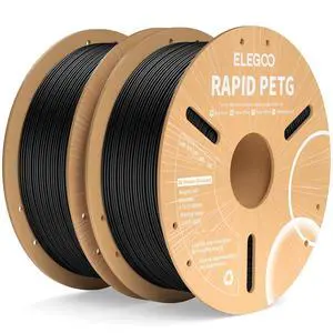 Rapid PETG Filament 1.75mm Black 2KG, High Speed 30-600mm/s 3D Printer Filament Dimensional Accuracy +/- 0.02 mm, 1kg Cardboard Spool(2.2lbs) Fits for Most FDM 3D Printers Rapid PETG Filament 1.75mm Black 2KG, High Speed 30-600mm/s 3D Printer Filament Dimensional Accuracy +/- 0.02 mm, 1kg Cardboard Spool(2.2lbs) Fits for Most FDM 3D Printers