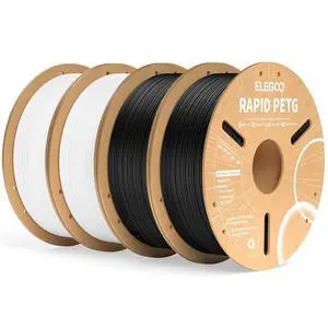 Rapid PETG Filament 1.75mm Black & White 4KG, High Speed 30-600mm/s 3D Printer Filament Dimensional Accuracy +/- 0.02 mm, 1kg Cardboard Spool(2.2lbs) Fits for Most FDM 3D Printers Rapid PETG Filament 1.75mm Black & White 4KG, High Speed 30-600mm/s 3D Printer Filament Dimensional Accuracy +/- 0.02 mm, 1kg Cardboard Spool(2.2lbs) Fits for Most FDM 3D Printers