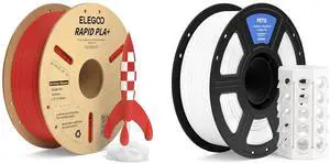 Rapid PLA Plus Filament Red 1KG & PETG Filament White 1KG Rapid PLA Plus Filament Red 1KG & PETG Filament White 1KG