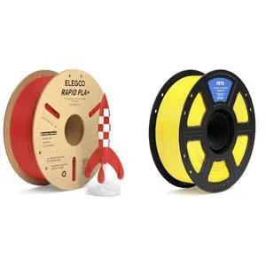 Rapid PLA Plus Filament Red 1KG & PETG Filament Yellow 1KG Rapid PLA Plus Filament Red 1KG & PETG Filament Yellow 1KG