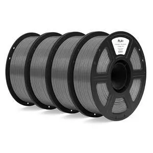 PLA+ Filament 1.75mm Grey 4KG, High Toughness PLA Plus 3D Printer Filament Dimensional Accuracy +/- 0.02mm, 4pcs 1kg Spool(2.2lbs) Fits for Most FDM 3D Printers PLA+ Filament 1.75mm Grey 4KG, High Toughness PLA Plus 3D Printer Filament Dimensional Accuracy +/- 0.02mm, 4pcs 1kg Spool(2.2lbs) Fits for Most FDM 3D Printers