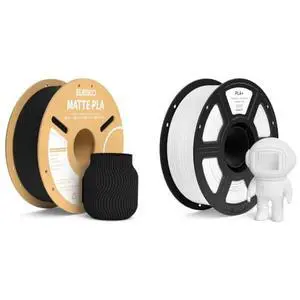 Matte PLA Filament Black 1KG & PLA+ Filament White 1KG Matte PLA Filament Black 1KG & PLA+ Filament White 1KG