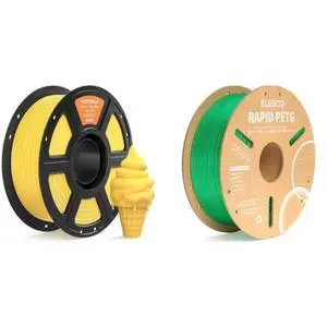 Matte PLA Filament Sunshine Yellow 1KG & PETG Filament Green 1KG Matte PLA Filament Sunshine Yellow 1KG & PETG Filament Green 1KG