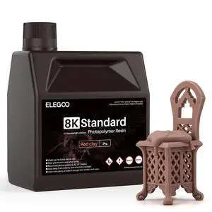 8K Standard Photopolymer 3D Printer Resin, 405nm UV-Curing Resina for 8K/12K/14K/16K Saturn LCD MSLA DLP Impresora Red Clay 2000g 8K Standard Photopolymer 3D Printer Resin, 405nm UV-Curing Resina for 8K/12K/14K/16K Saturn LCD MSLA DLP Impresora Red Clay 2000g