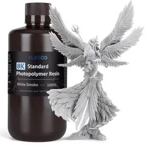 8K Standard Photopolymer 3D Printer Resin 405nm UV-Curing Resin Best for 8K/12K/14K Saturn LCD MSLA DLP 3D Printer White Smoke 1000G 8K Standard Photopolymer 3D Printer Resin 405nm UV-Curing Resin Best for 8K/12K/14K Saturn LCD MSLA DLP 3D Printer White Smoke 1000G
