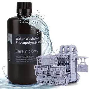 Water Washable 3D Printer Resin Ceramic Grey 1000g Water Washable 3D Printer Resin Ceramic Grey 1000g