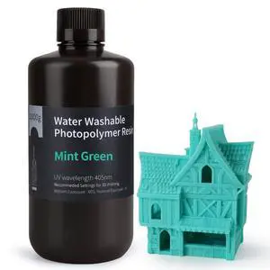 Water Washable 3D Printer Resin Mint Green 1000g Water Washable 3D Printer Resin Mint Green 1000g
