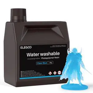 Water Washable 3D Printer Resin Clear Blue 2000g Water Washable 3D Printer Resin Clear Blue 2000g