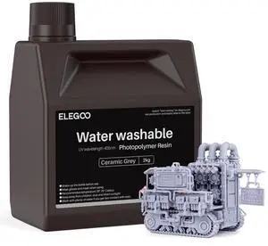 Water Washable 3D Printer Resin, 405nm UV Curing Photopolymer Resina for Mars Saturn Jupiter MSLA DLP LCD Impresora with Low Odor, 2000Gram Ceramic Grey Water Washable 3D Printer Resin, 405nm UV Curing Photopolymer Resina for Mars Saturn Jupiter MSLA DLP LCD Impresora with Low Odor, 2000Gram Ceramic Grey