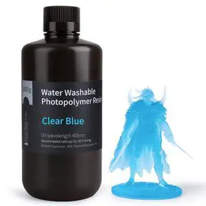 Water Washable 3D Printer Resin Clear Blue 1000g Water Washable 3D Printer Resin Clear Blue 1000g