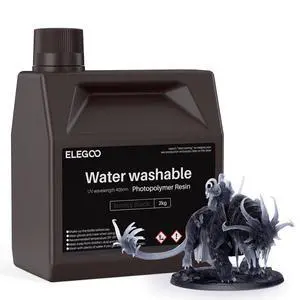 Water Washable 3D Printer Resin LCD UV-Curing Resin 405nm Standard Photopolymer Resin for Mars Saturn Jupiter MSLA DLP LCD 3D Printing 2000Gram Smoky Black Water Washable 3D Printer Resin LCD UV-Curing Resin 405nm Standard Photopolymer Resin for Mars Saturn Jupiter MSLA DLP LCD 3D Printing 2000Gram Smoky Black