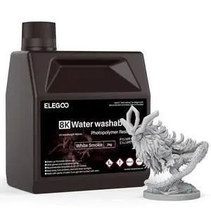 8K Water Washable 3D Printer Resin, 405nm UV Curing Photopolymer Resina Best for 12K/14K/16K Saturn Mars Jupiter LCD MSLA DLP LCD Impresora 2000Gram White Smoke 8K Water Washable 3D Printer Resin, 405nm UV Curing Photopolymer Resina Best for 12K/14K/16K Saturn Mars Jupiter LCD MSLA DLP LCD Impresora 2000Gram White Smoke