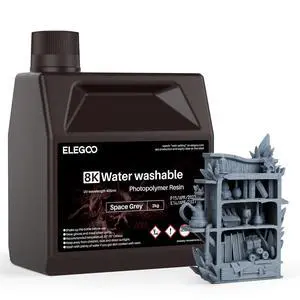 8K Water Washable 3D Printer Resin, 405nm UV Curing Photopolymer Resina Best for 12K/14K/16K Saturn Mars Jupiter LCD MSLA DLP LCD Impresora 2000Gram Space Grey 8K Water Washable 3D Printer Resin, 405nm UV Curing Photopolymer Resina Best for 12K/14K/16K Saturn Mars Jupiter LCD MSLA DLP LCD Impresora 2000Gram Space Grey