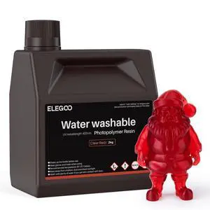 Water Washable 3D Printer Resin Clear Red 2000g Water Washable 3D Printer Resin Clear Red 2000g
