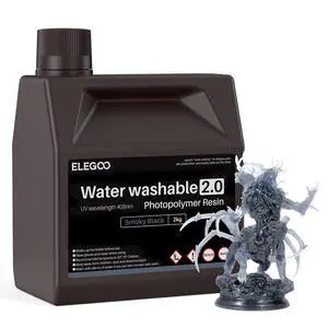 Water Washable 2.0 3D Printer Resin Smoky Black 2000g Water Washable 2.0 3D Printer Resin Smoky Black 2000g