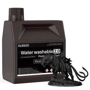 Water Washable 2.0 3D Printer Resin Black 2000g Water Washable 2.0 3D Printer Resin Black 2000g
