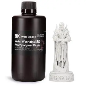 8K Water-Washable 2.0 3D Printer Resin White Smoke 1000g 8K Water-Washable 2.0 3D Printer Resin White Smoke 1000g
