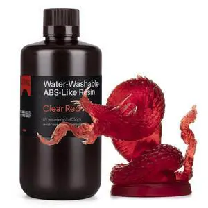 Water Washable ABS-Like 3D Printer Resin Clear Red 1000g Water Washable ABS-Like 3D Printer Resin Clear Red 1000g