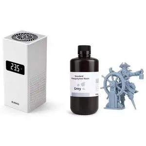 Smart Mini Heater for Resin 3D Printer and Standard Photopolymer Resin Grey 1000g Smart Mini Heater for Resin 3D Printer and Standard Photopolymer Resin Grey 1000g