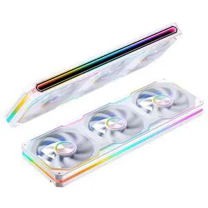 XA-360W PC Case Fan, Silent Computer Fan,Dual-Light Effect, Switch At Will,All-in-One, Single Frame Unit with3x120mm ARGB Fans,3Pin ARGB, Fan 2400RPM,28MM Thick,White XA-360W PC Case Fan, Silent Computer Fan,Dual-Light Effect, Switch At Will,All-in-One, Single Frame Unit with3x120mm ARGB Fans,3Pin ARGB, Fan 2400RPM,28MM Thick,White