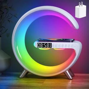 4 In 1 Smart LED Table Lamp, Alarm Clock, Wireless Charger, Night Light, Bluetooth Speaker with App Control, Bedside Lamp for Bedroom, Office, Home Decor, Family, Girls Boys Birthday Festival Gifts 4 In 1 Smart LED Table Lamp, Alarm Clock, Wireless Charger, Night Light, Bluetooth Speaker with App Control, Bedside Lamp for Bedroom, Office, Home Decor, Family, Girls Boys Birthday Festival Gifts