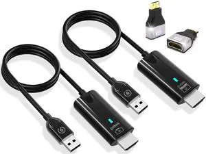 2026 Upgrade Wireless HDMI Transmitter and Receiver 328FT/100M, 4K Decode 1080P@60Hz Ultra HD Extender Kit Display Adapter, Plug & Play 5G+2.4G for Video/Audio to Monitor from TV Box/Laptop/Projector 2026 Upgrade Wireless HDMI Transmitter and Receiver 328FT/100M, 4K Decode 1080P@60Hz Ultra HD Extender Kit Display Adapter, Plug & Play 5G+2.4G for Video/Audio to Monitor from TV Box/Laptop/Projector