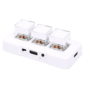 3 Key Keypad, Wired Bluetooth Macro Keyboard (White) 3 Key Keypad, Wired Bluetooth Macro Keyboard (White)